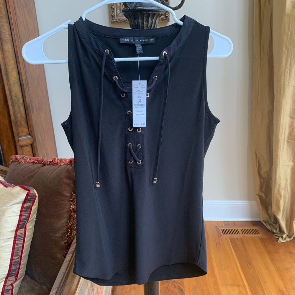 Lace up Black Tank